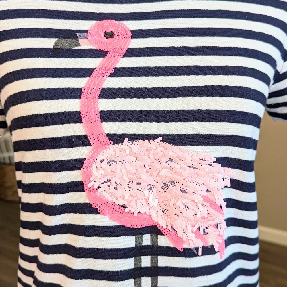 "BARBIE" approved 😉 pink sequined flamingo 🦩 shirt